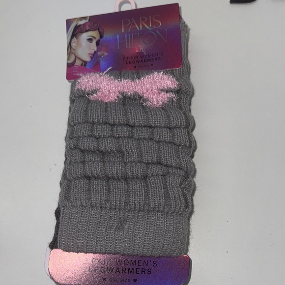 🔥2 pair Paris Hilton Gray and Pink Leg Warmers - Picture 1 of 5